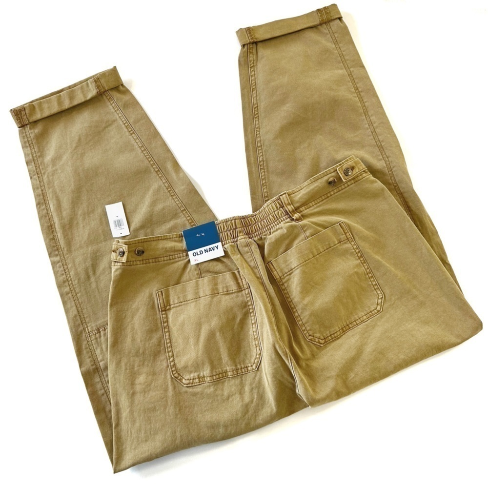 Old Navy Womens XL Workwear High Rise Cargo Slouchy Chino Pants Tan New - Picture 6 of 6